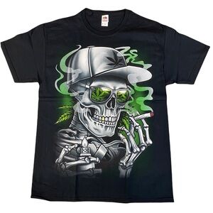 Skull man taking a puff